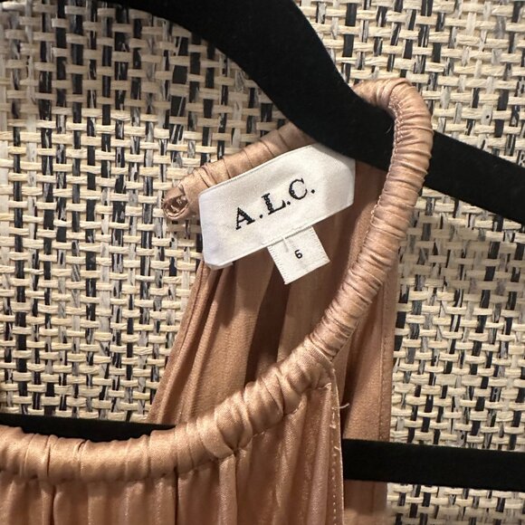 Champagne colored ALC silk cocktail dress - Picture 2 of 2